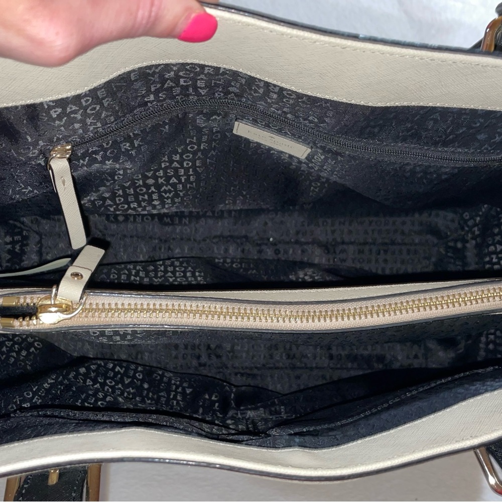 GUC Kate Spade - Cove Street Colorblock Airel - Shoulder Bag- Ostrich Egg/Black - Picture 6 of 9